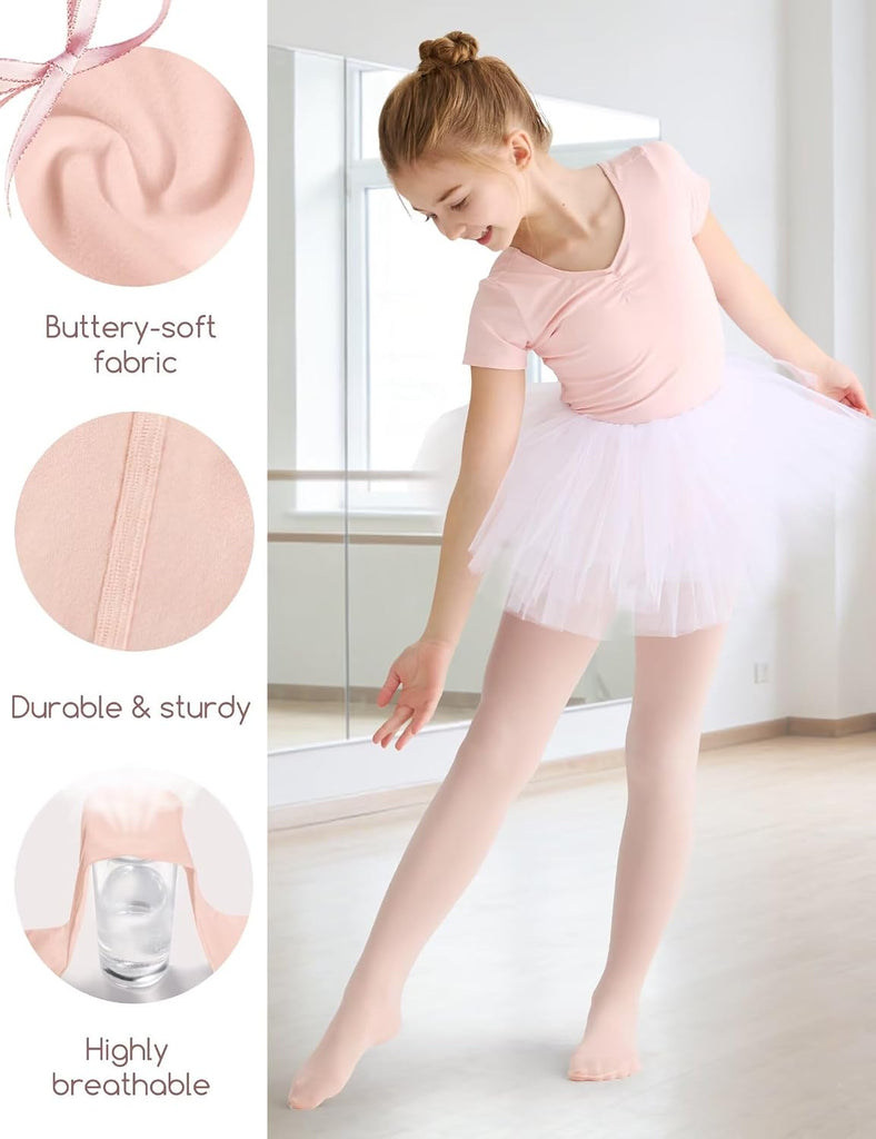 3 Pack Girls Ballet Tights 50D Ultra Soft Opaque Footed Stockings