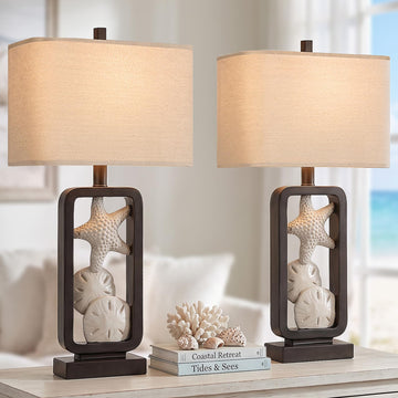 26" Coastal Starfish Table Lamps with 2 Bulbs Set of 2