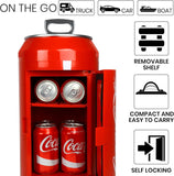 Portable 8 Can Thermoelectric Mini Fridge 5.4 L/ 5.7 Quarts Capacity, 12V DC/110V AC Cooler for home, cabin, beer