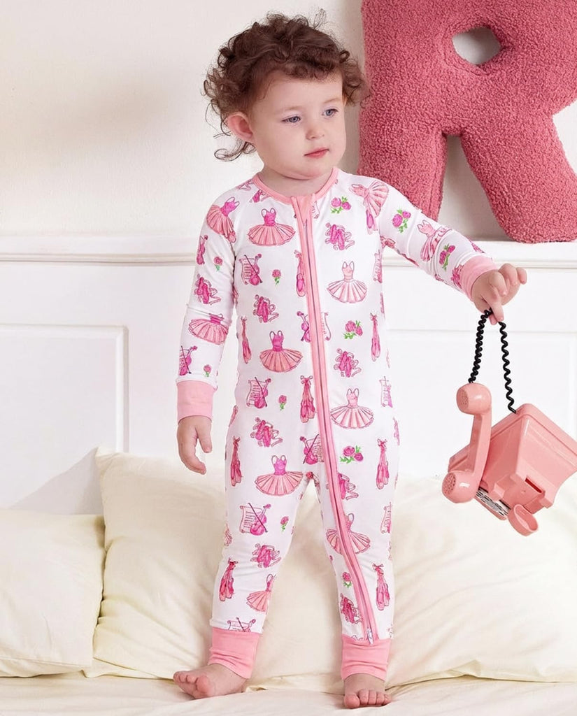 Viscose Derived from Bamboo Baby Footie Pajamas Convertible Sleeper for Baby Girl Zipper Onesie