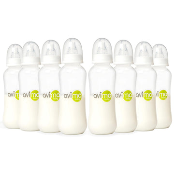 10 oz Anti Colic Baby Bottles w Medium Flow Nipples. 4-7M (Set of 8)