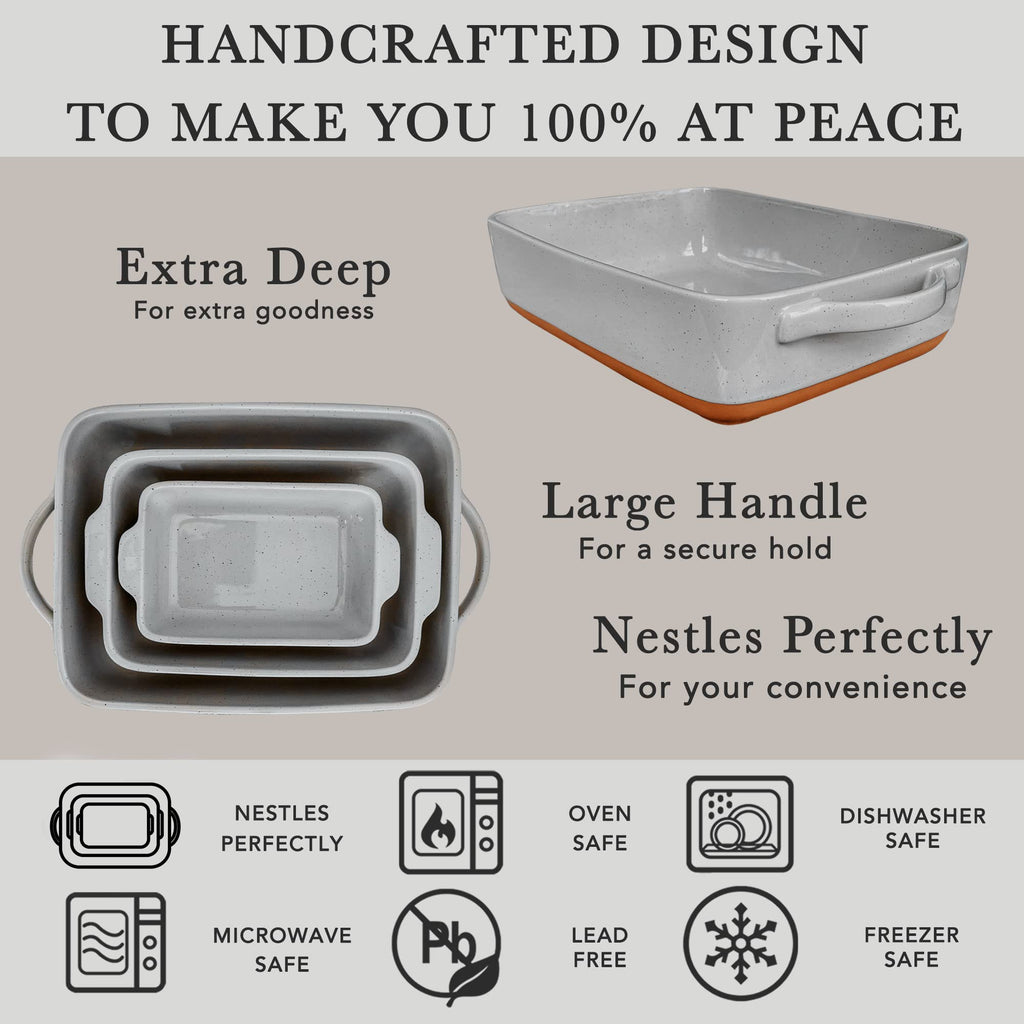 9x13in Deep Porcelain Baking Dish - Oven to Table, Freezer Safe