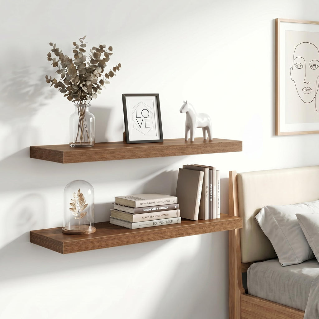 36 Inch Floating Shelves Wall Mounted for Display, 6.5 Deep Duty Shelves with Invisible Brackets Storage & Decor, 36"