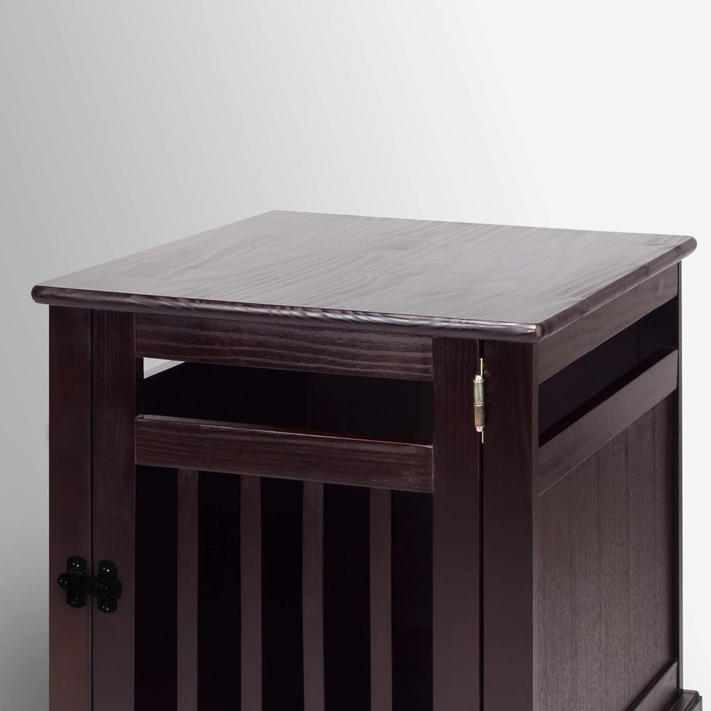 Wood Slats Pet Crate, D x, Espresso (New)