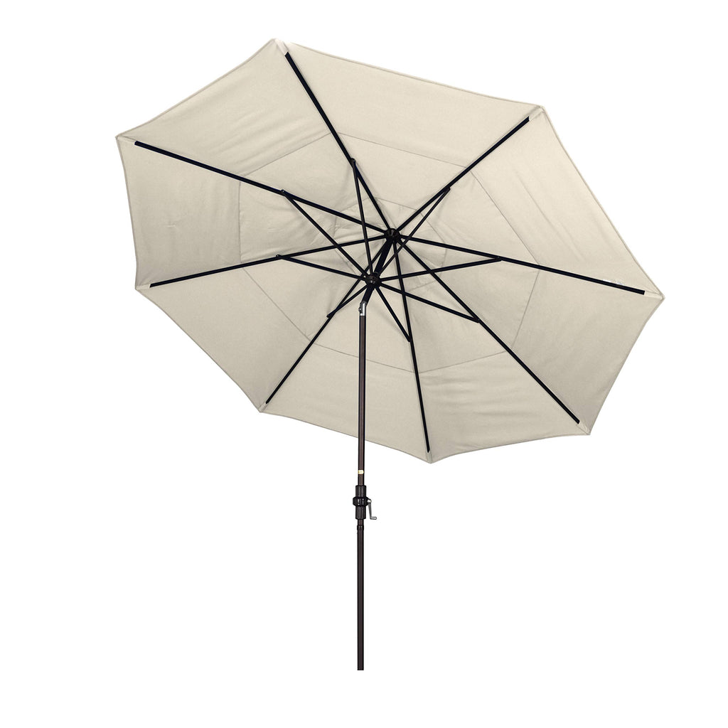 Umbrella 11' Round Aluminum Market Umbrella, Crank Lift, Collar Tilt, Antique Beige