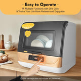Portable Countertop Dishwasher, 4 Washing Programs Mini Dishwasher 360° Rotating Spray Dish Washing Machine for Home