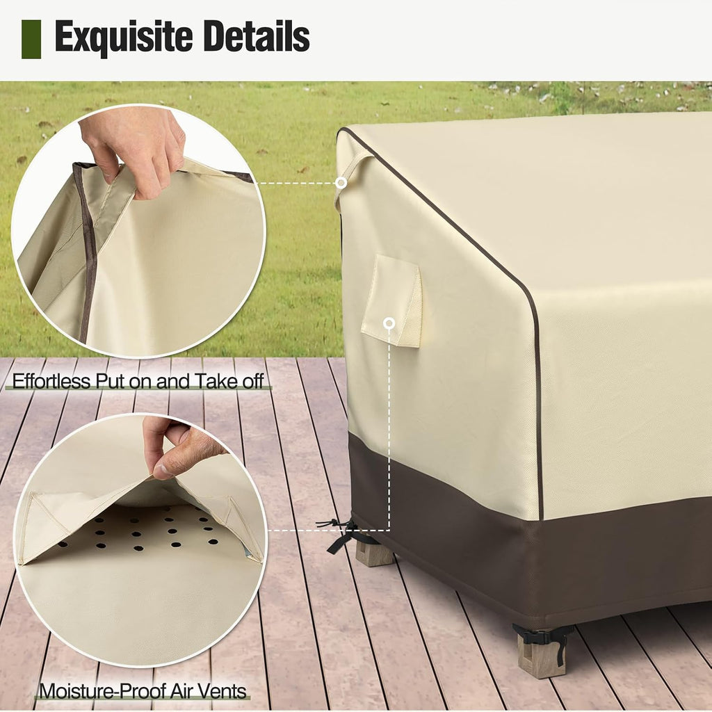 3-Seater Outdoor Couch Cover Waterproof, 80 Inch Patio Furniture Covers Waterproof with All Weather Protection, Heavy