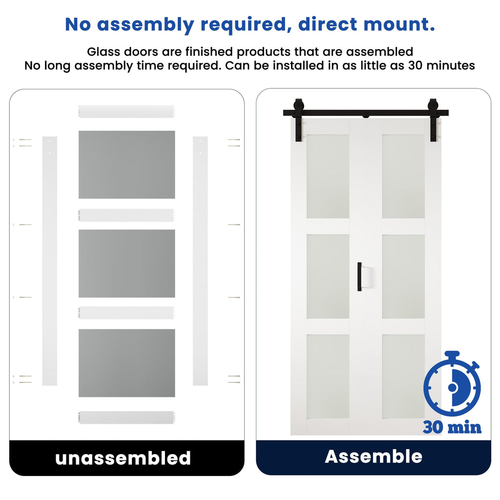 64" x 84" (Double 32") Bifold Barn Door with Hardware Kits