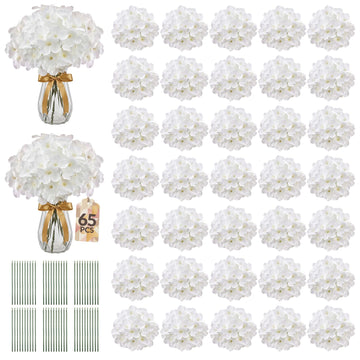 65PCS Artificial with Stronger Bendable Stems, Premium Silk Faux Bulk for DIY Wedding, Arches, Baby Showers & Large