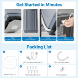 Portable Washing Machine, 7.7LBS Full-Automatic, 10 Wash Cycles, Stainless Steel Drum, Quiet Compact Washer for