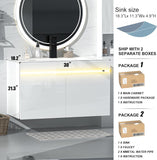 AHB 30 inch Bathroom Vanity W/Sink Combo, High Gloss Bathroom Cabinet