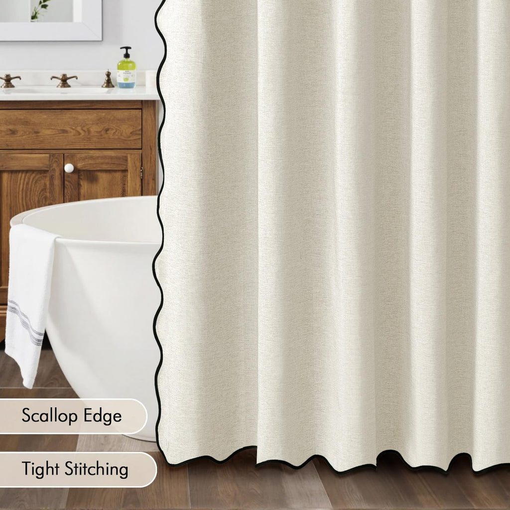 Birch Scalloped Linen 72x72 Inches
