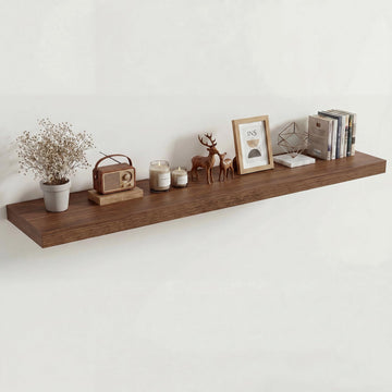 12 in Deep Floating Shelves 60x12" Set of 1, Walnut
