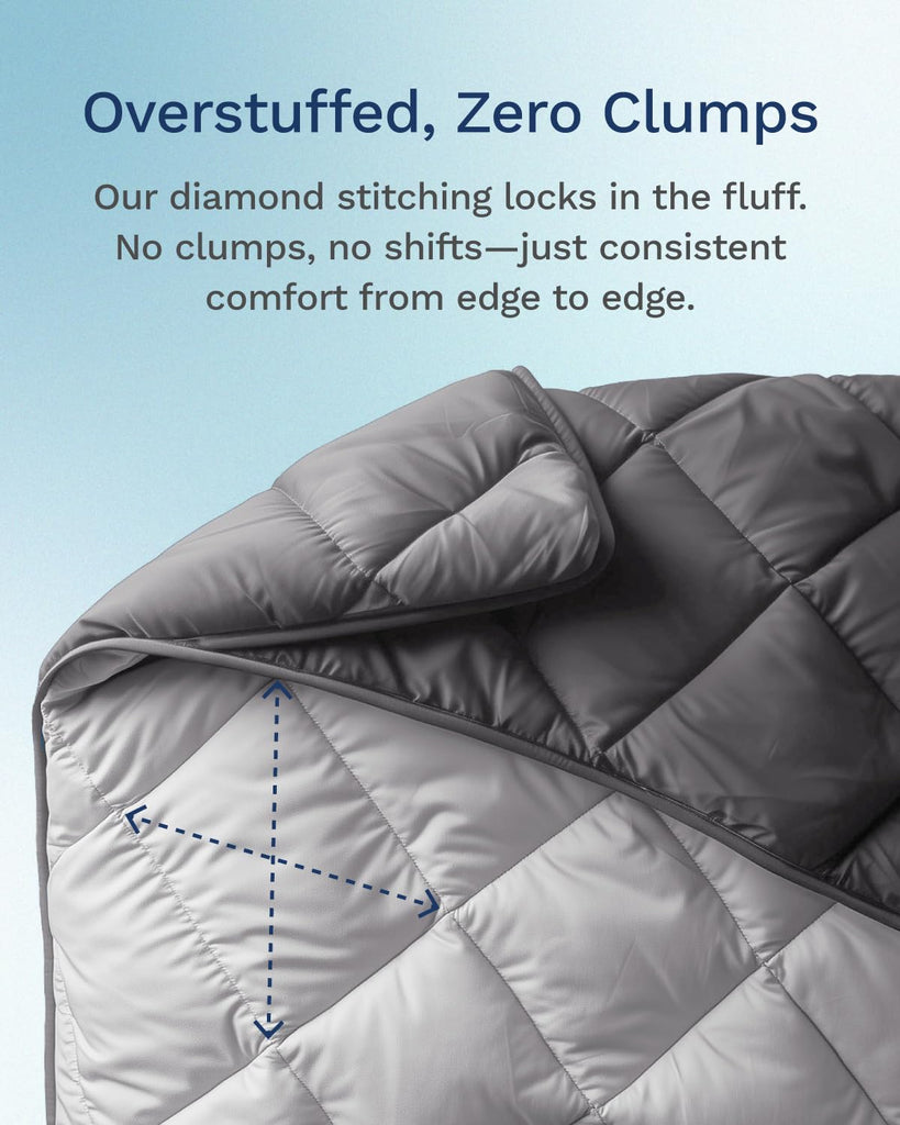 Twin/Twin XL Reversible Comforter - Duvet Insert -Light/Dark Gray