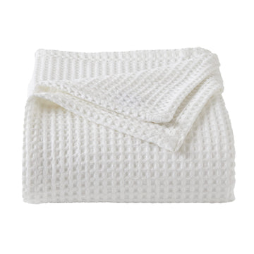 100% Cotton Waffle Weave Bed Blanket | Soft, Breathable, and Lightweight Blanket for All-Season | Perfect for