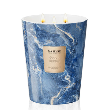 Ocean Breeze Summer Scented Candles, 3-Wick Highly Scented Jar Candles, 35 Oz 150 Hours Long Lasting Burning Candles