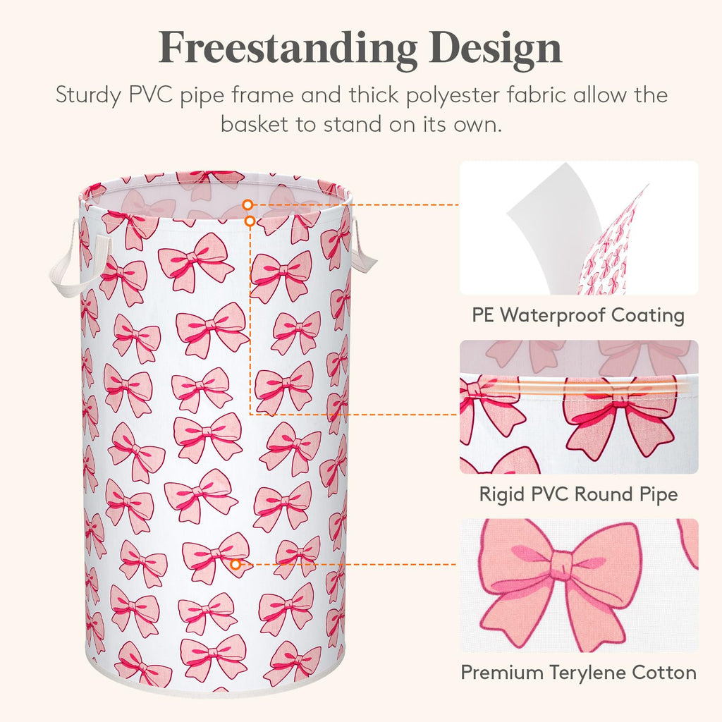 Baby Laundry Baskets, Nursery Hamper, Toy Basket, 65L, Bowknot