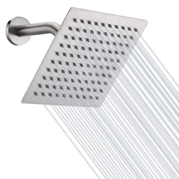Rain Shower Head, High Flow Stainless Steel Square Rainfall Shower, High Pressure Design, Awesome Shower Experience