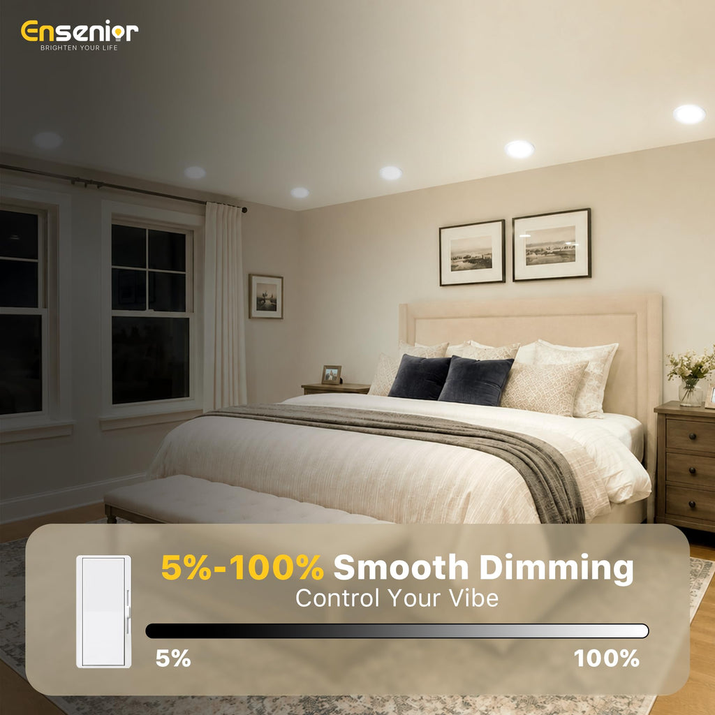 12 Pack 4 Inch LED Recessed Ceiling Light, 5CCT, 750LM 9W 120V