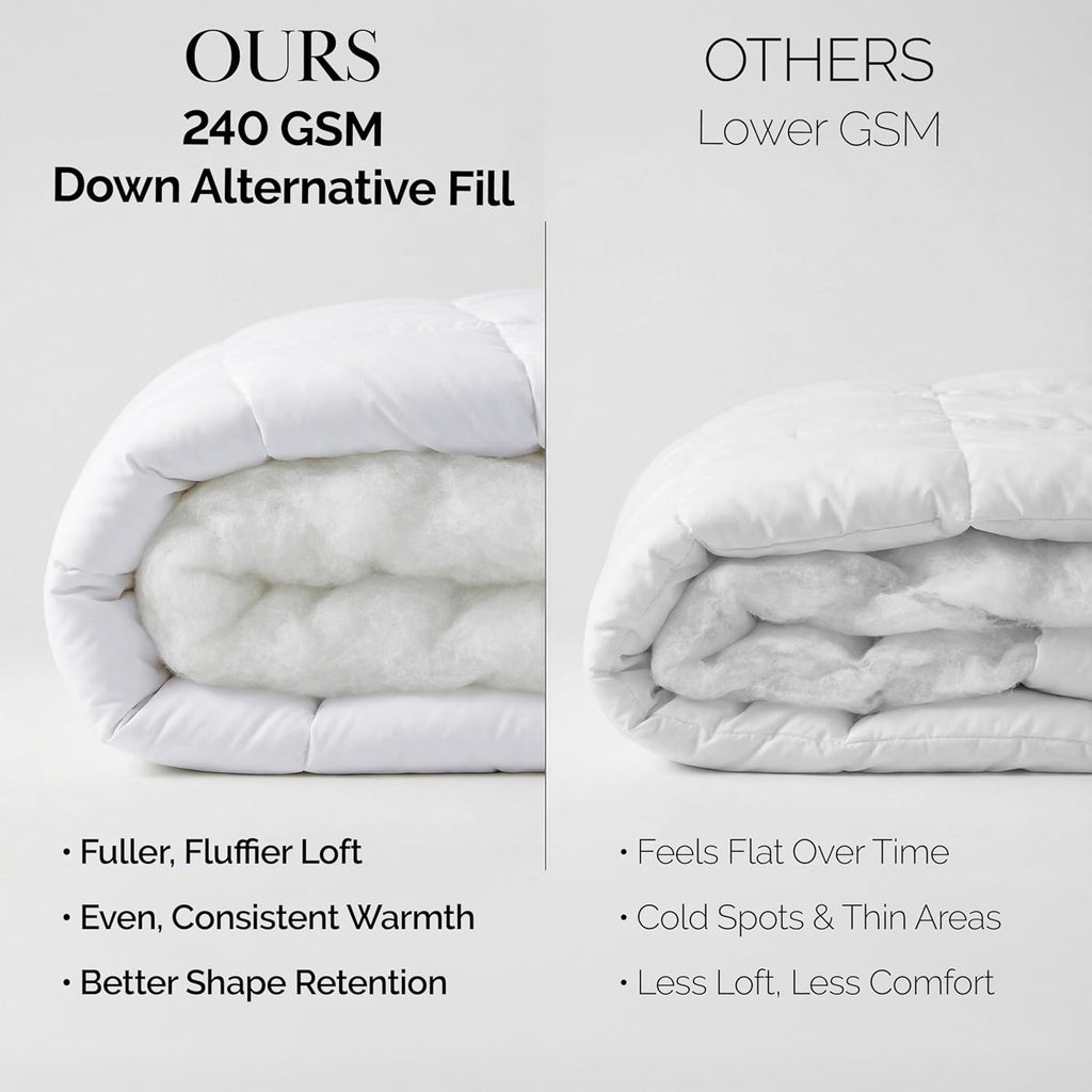 Southshore Fine Living, Inc. White Comforter, Queen/Full Down Alternative Comforter/Duvet Insert, Queen/Full