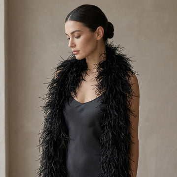 5 ply Black Ostrich Feather Boas.