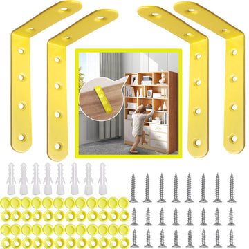 Anti Tip Furniture Anchors for Baby Proofing Furniture Wall Anchor Yellow