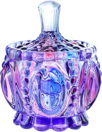 Royal Embossed Clear Glass Apothecary Jar With Lids, Candy Jar Containers Wedding Candy Buffet Jars Crystal Jewelry
