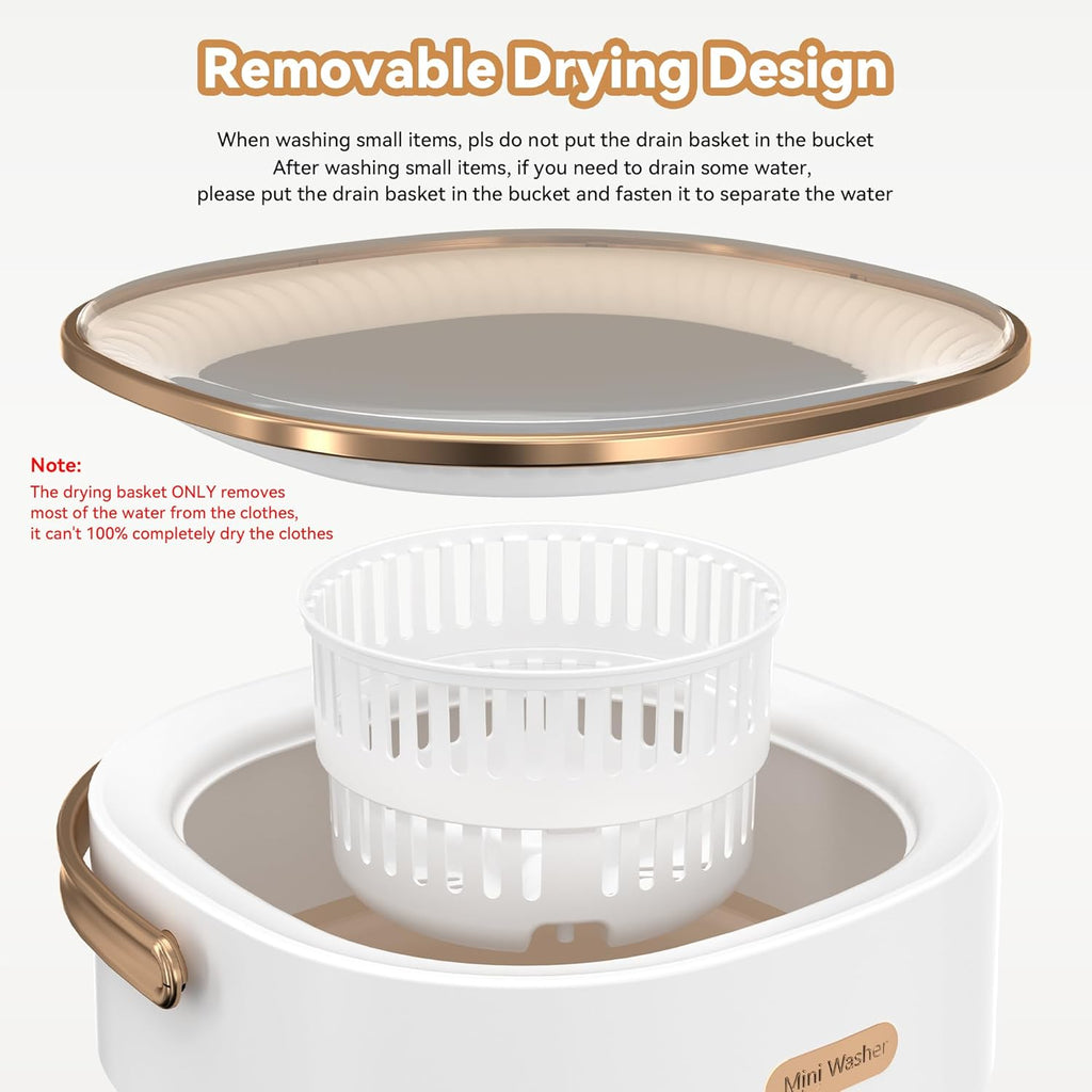 Portable Washing Machine, Folding 20L Mini Washer and Spin-Dryer,3 Cleaning Modes Small Compact Laundry Machine of