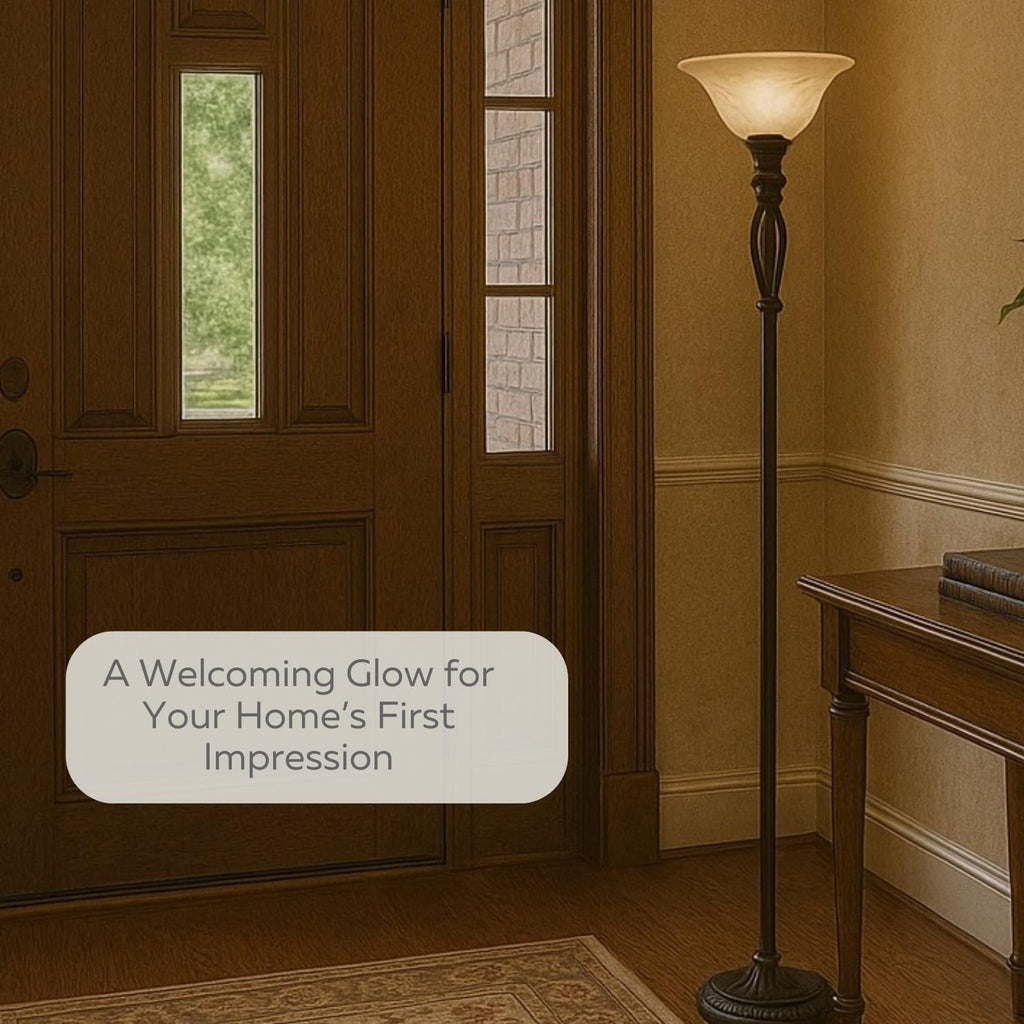 Torchiere Floor Lamp, 72" Bronze Standing Lamp
