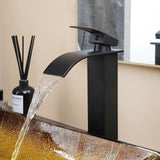 22 Inch Bathroom Vessel Sink Basin with Waterfall Faucet and Pop-Up Drain Combo,Gold Rectangular Glass Sink Bowl Above