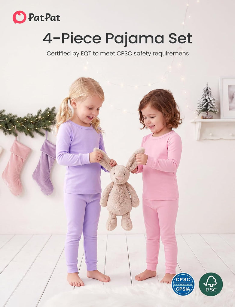 Bamboo Viscose Toddler Pajama Sets, piece PJs for Baby Girls Boys