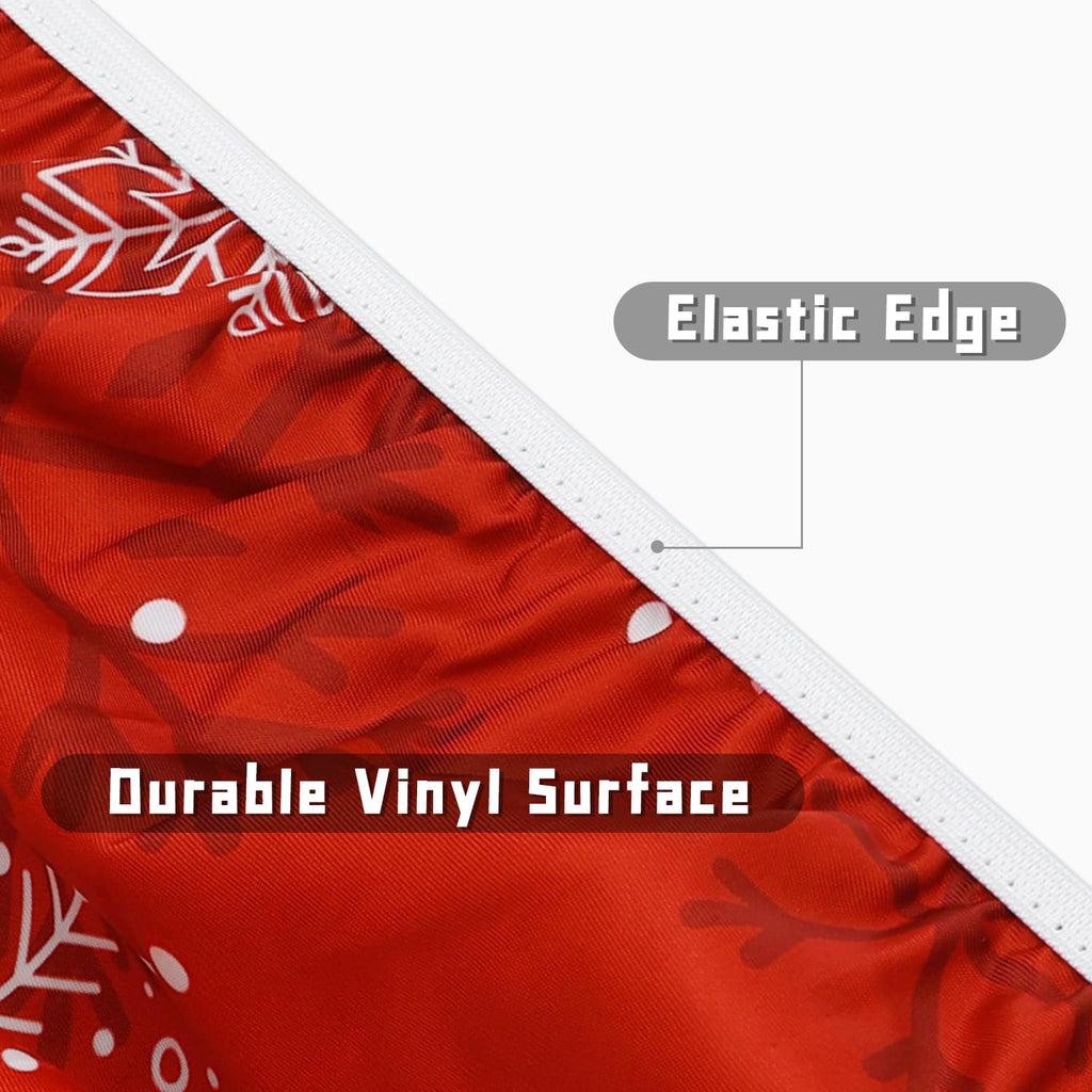 Round Fitted Tablecloth with Elastic Round Outdoor Tablecloths Fitted Table Covers for Tables Waterproof Reusable