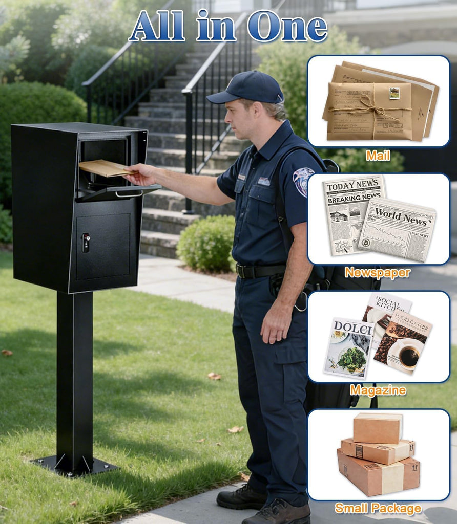 Post-Mount Mailbox, Mailboxes Weather Resistant, Large Outdoor Mailboxes