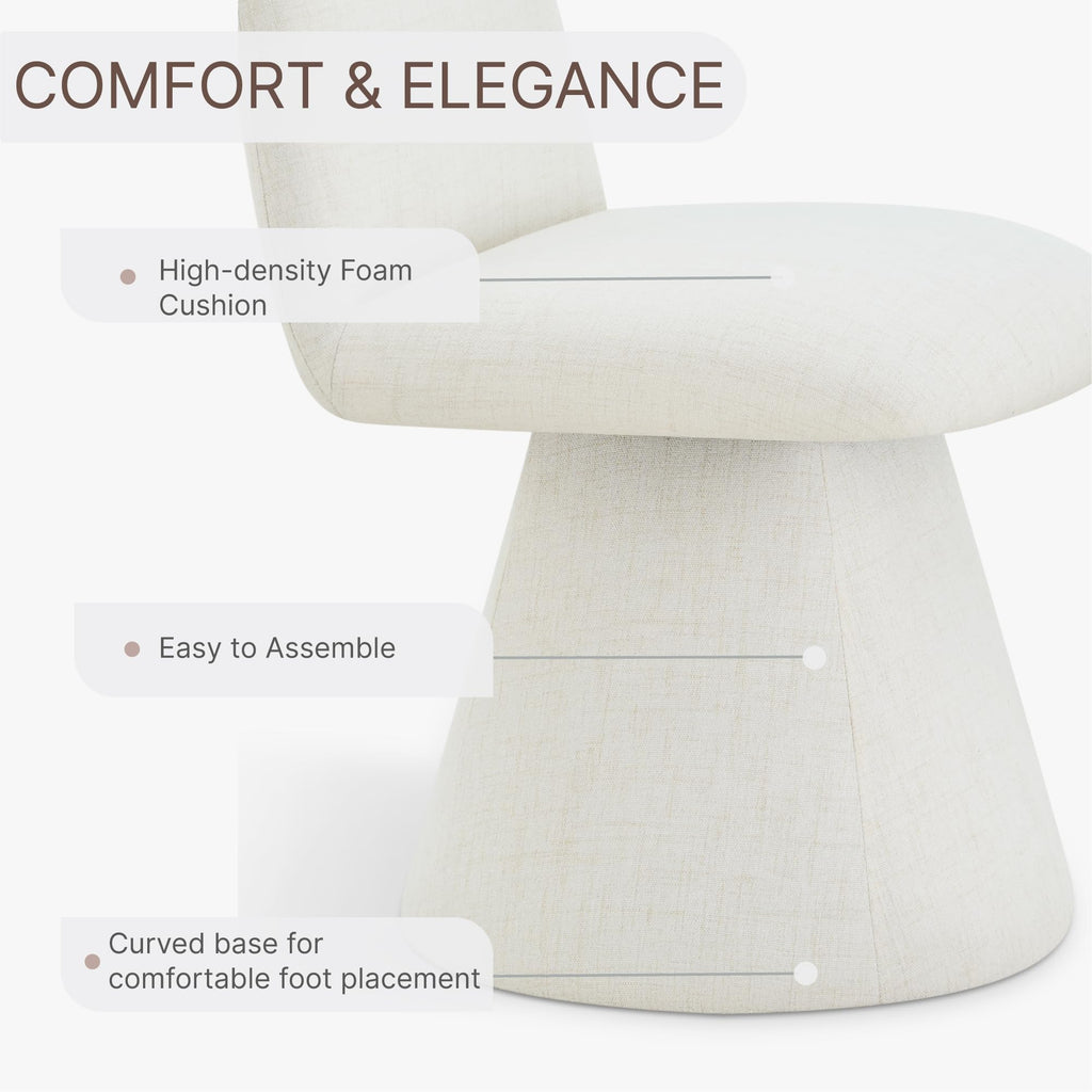 Swivel Dining Chairs Set of 1, Modern Upholstered Dining Chair Mid Century Kitchen Chairs with High Back, 360 Degree