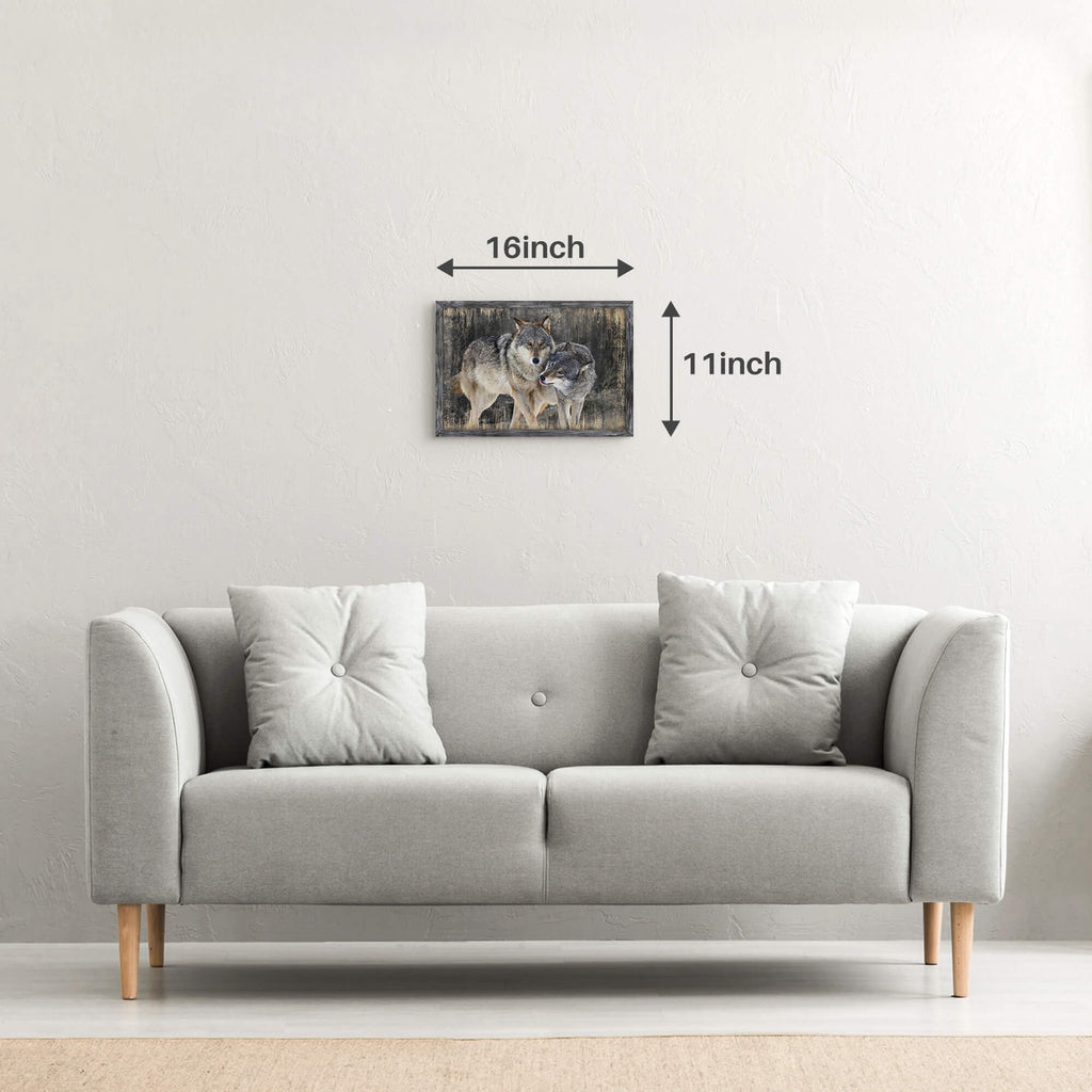 Gray Wolf Wall Art, Woodland Wildlife Wolves Picture, 11x16