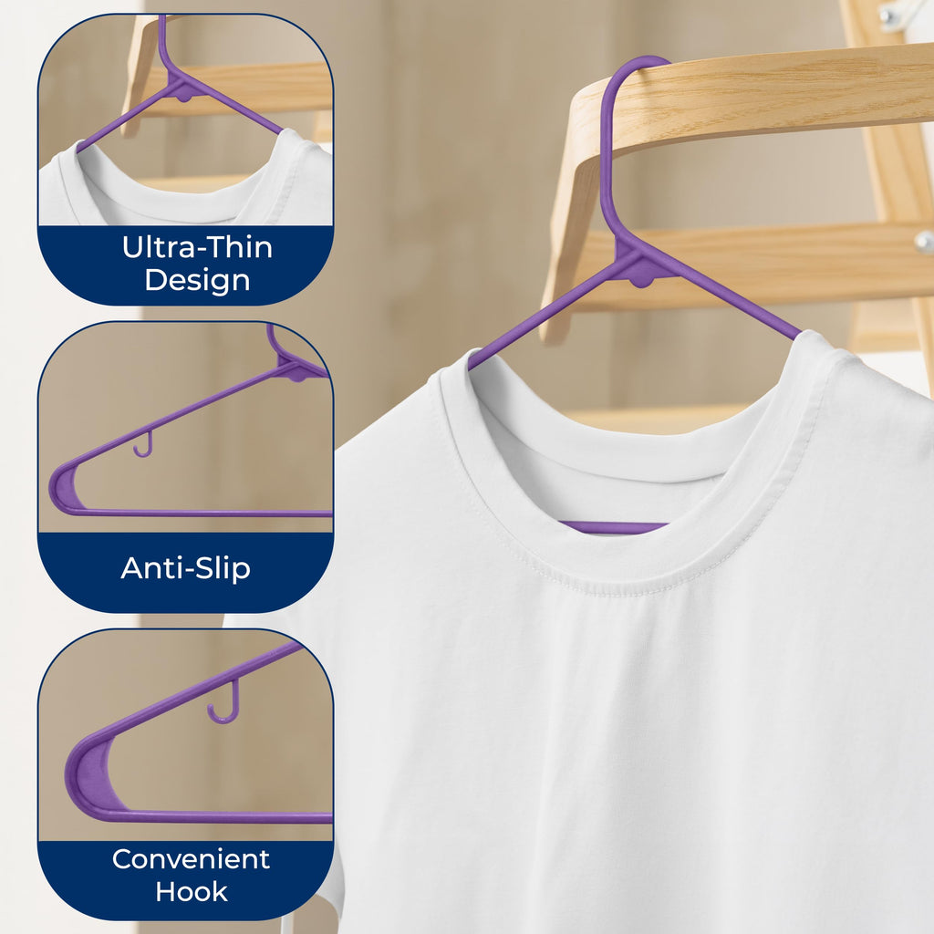 Premium 20 Pack Plastic Hangers, Lightweight, Durable, Space Saving Clothes Organizers, Suitable for Shirts