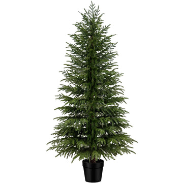 6FT Artificial Cedar Tree, Real Touch Faux Cedar Topiary in Black Pot, Tall Indoor Outdoor Fake Evergreen Plant Decor