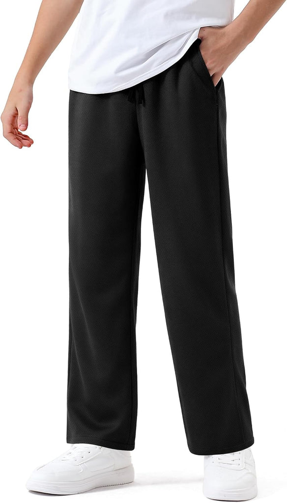 Boys Sweatpants Kids Athletic Mesh Joggers with Pockets for School