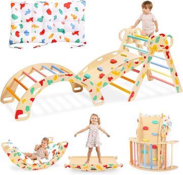 Triangle Set, Montessori in-1 Climbing Set with Cushion
