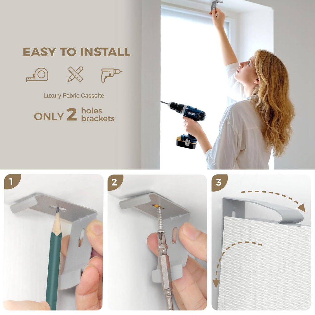 Smart Motorized Solar Shades with Remote, UV Block Custom Size