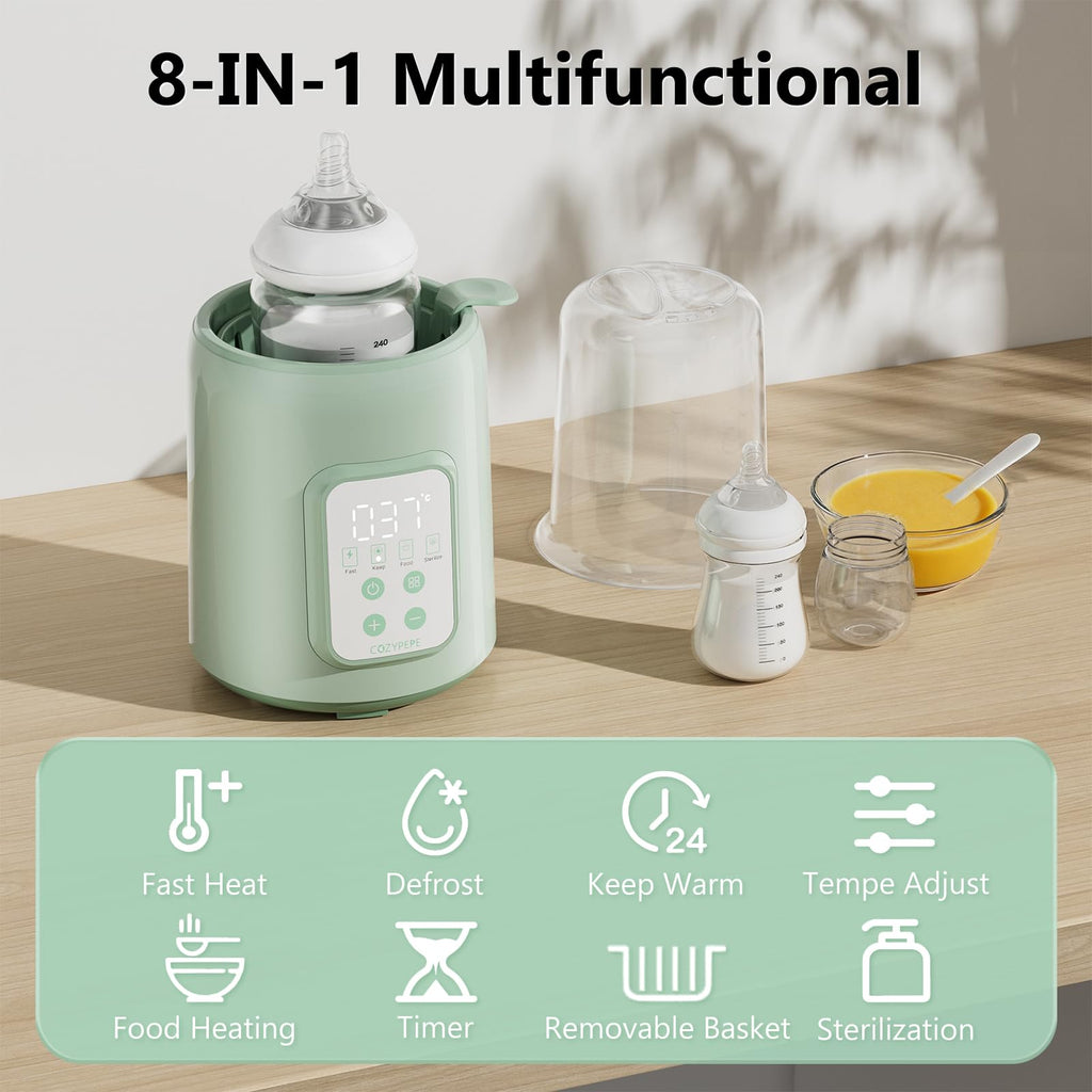 8 in 1 Fast Baby Bottle Warmer for Breast Milk, Green