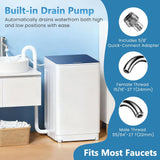 Portable Washing Machine, 2.0 cu.ft Capacity Fully Automatic Washer with Drain Pump, 7 Programs, 4 Water Levels