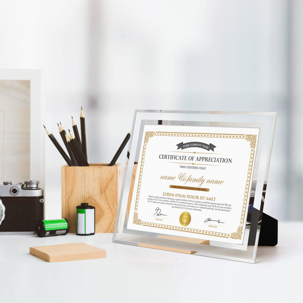 12 Packs 8.5 by 11 Glass Certificate Frames, 8.5x11 School Frames