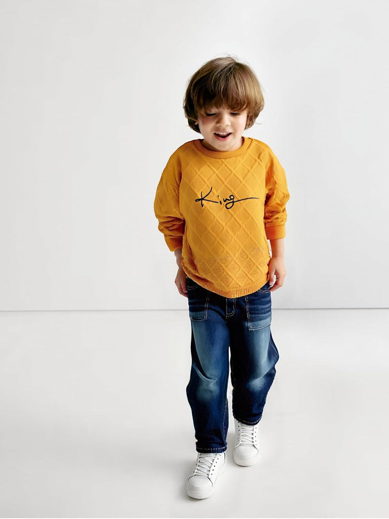 Toddler Boy Outfits Long Sleeve Pullover and Jean Pants Sets