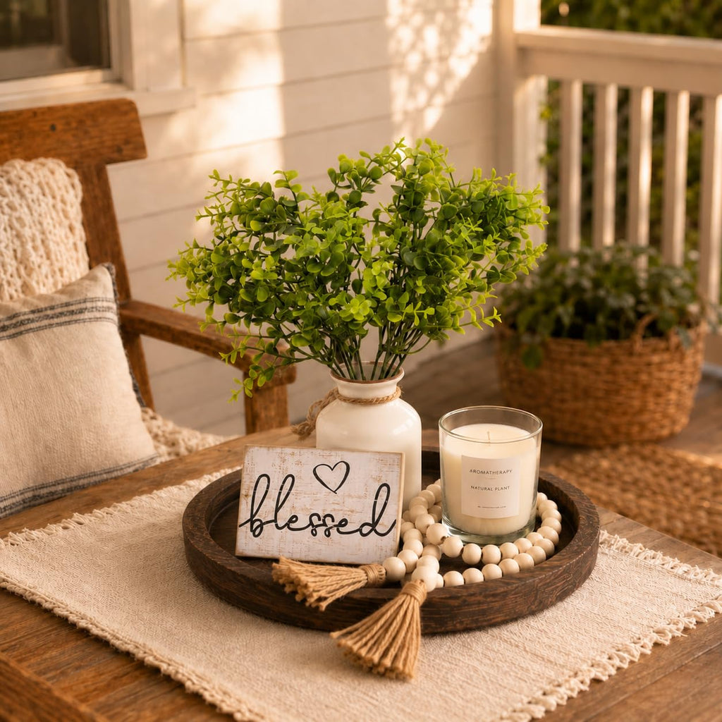 Coffee Table Decor Set, 6-Piece Farmhouse Dining Table Centerpiece