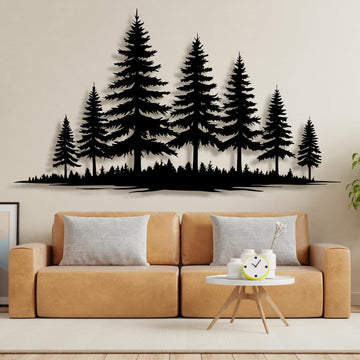 Metal Pine Tree Wall Art, Metal Forest Wall Art, Pine Branch Wall Decor, Christmas Tree Wall Decor, Forest Wall