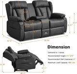Power Reclining Loveseat Sofa, Loveseat Recliner Couch with Console, RV Recliners for Travel Trailers