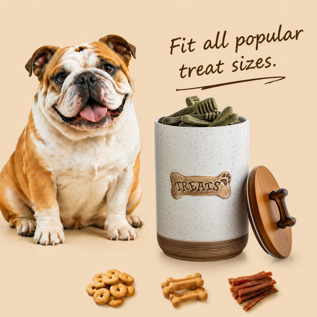 Airtight Dog Treat Jar with Lid, Dog Treat Container for Countertop