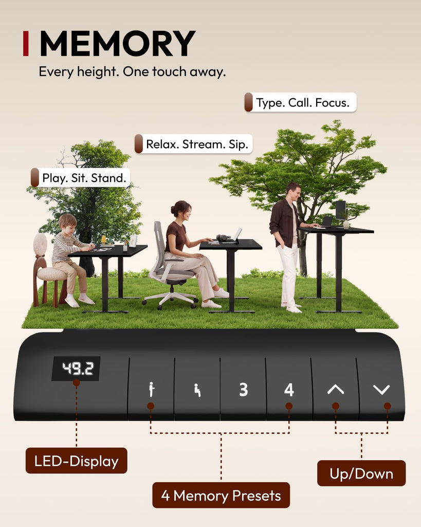 Dual Motor Standing Desk 220lbs Height Adjustable Desk
