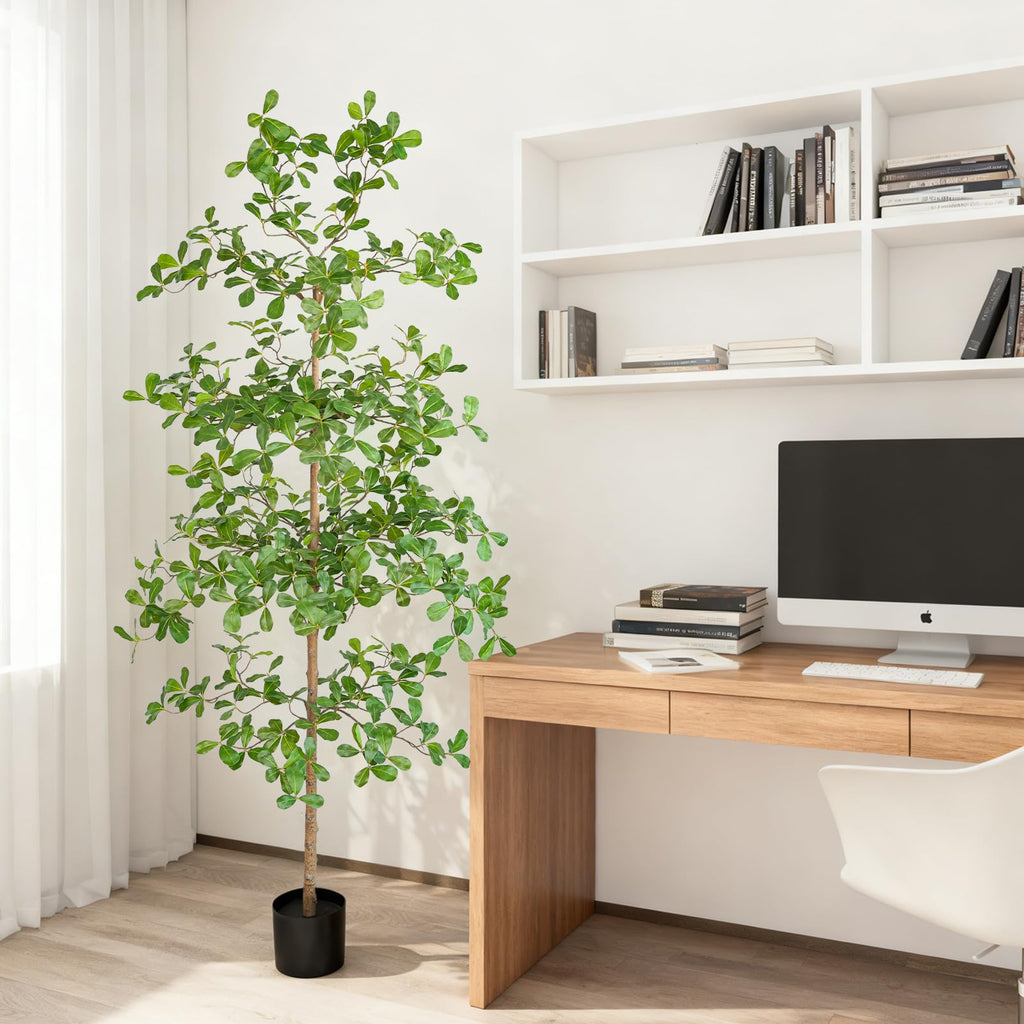 Artificial Black Olive Tree, 6FT Tall Big Faux Shady Lady Tree with Potted, Fake Olive Tree Decor Indoor